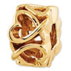 Reflection Beads Sterling Silver Gold-plated Hearts Bead
