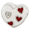 Reflection Beads Sterling Silver Kids Enameled Heart with Hearts Bead