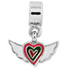 Reflection Beads Sterling Silver Kids Enameled Heart with Wings Dangle Bead