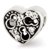 Reflection Beads Sterling Silver Kids Cut-out Heart and Swarovski Elements Bead