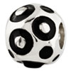Reflection Beads Sterling Silver Black Enameled Dots Bali Bead