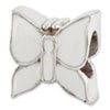 Reflection Beads Sterling Silver White Enameled Butterfly Bead