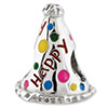 Reflection Beads Sterling Silver Enameled Happy Birthday Hat Bead