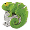 Reflection Beads Sterling Silver Enameled Lizard on Log Bead