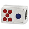 Reflection Beads Sterling Silver Enameled Domino Bead