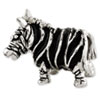 Reflection Beads Sterling Silver Enameled Zebra Bead