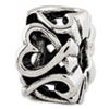 Reflection Beads Sterling Silver Hearts Bead