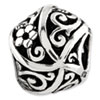 Reflection Beads Sterling Silver Flowers and Vines Bali Bead