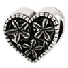 Reflection Beads Sterling Silver Heart with Flowers Bead