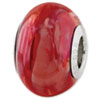 Reflection Beads Sterling Silver Orange-Pink Ceramic Bead