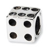 Reflection Beads Sterling Silver Dice Bead