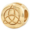 Reflection Beads Sterling Silver and Gold-plated Celtic Trinity Bead