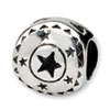 Reflection Beads Sterling Silver Circle w/Stars Bead