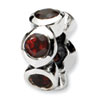 Reflection Beads Sterling Silver Red CZ Bead