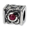 Reflection Beads Sterling Silver Red CZ Bead