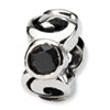 Reflection Beads Sterling Silver Black CZ Bead