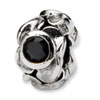 Reflection Beads Sterling Silver Black CZ Bead