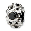 Reflection Beads Sterling Silver Black CZ Bead