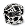 Reflection Beads Sterling Silver Black CZ Bead