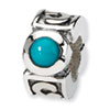 Reflection Beads Sterling Silver Turquoise CZ Bead