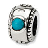 Reflection Beads Sterling Silver Turquoise CZ Bead