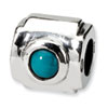 Reflection Beads Sterling Silver Turquoise CZ Bead