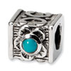Reflection Beads Sterling Silver Turquoise CZ Bead