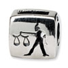 Reflection Beads Sterling Silver Libra Zodiac Antiqued Bead
