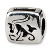 Reflection Beads Sterling Silver Capricorn Zodiac Antiqued Bead