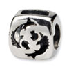Reflection Beads Sterling Silver Pisces Zodiac Antiqued Bead