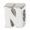 Reflection Beads Sterling Silver Letter N Bead