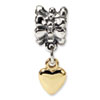 Reflection Beads Sterling Silver & 14k Yellow Gold Heart Dangle Bead