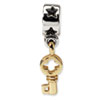 Reflection Beads Sterling Silver & 14k Yellow Gold Key Dangle Bead