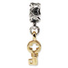 Reflection Beads Sterling Silver & 14k Yellow Gold Key Dangle Bead