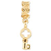 Reflection Beads Sterling Silver and Gold-plated Key Dangle with Hearts Bead