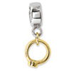 Reflection Beads Sterling Silver & 14k Yellow Gold CZ Ring Dangle Bead