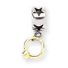 Reflection Beads Sterling Silver & 14k Yellow Gold CZ Ring Dangle Bead