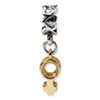 Reflection Beads Sterling Silver & 14k Yellow Gold Female Sign Dangle Bead