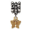Reflection Beads Sterling Silver & 14k Yellow Gold Butterfly Dangle Bead