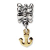 Reflection Beads Sterling Silver & 14k Yellow Gold Anchor Dangle Bead