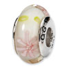 Reflection Beads Sterling Silver Pink Floral Hand-blown Glass Bead