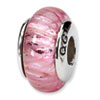 Reflection Beads Sterling Silver Pink Hand-blown Glass Bead