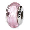 Reflection Beads Sterling Silver Pink Hand-blown Glass Bead