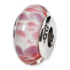 Reflection Beads Sterling Silver Pink Hand-blown Glass Bead