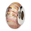 Reflection Beads Sterling Silver Pink Hand-blown Glass Bead