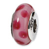 Reflection Beads Sterling Silver Pink Hand-blown Glass Bead