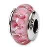 Reflection Beads Sterling Silver Pink Floral Hand-blown Glass Bead