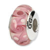 Reflection Beads Sterling Silver Pink Hand-blown Glass Bead