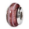 Reflection Beads Sterling Silver Dark Pink Hand-blown Glass Bead