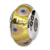 Reflection Beads Sterling Silver Pink/Yellow Hand-blown Glass Bead